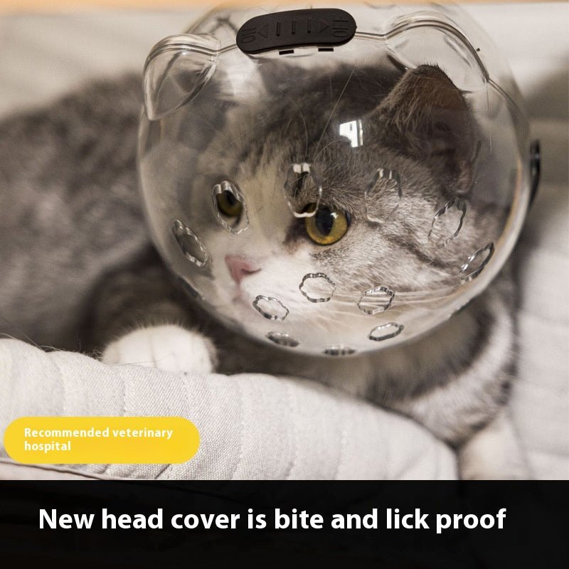 Cat Bath Head Cover - Anti-Bite & Anti-Scratch Pet Grooming Muzzle Collar - SqueakyPet