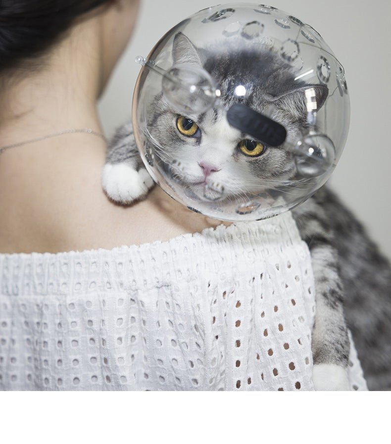 Cat Bath Head Cover - Anti-Bite & Anti-Scratch Pet Grooming Muzzle Collar - SqueakyPet