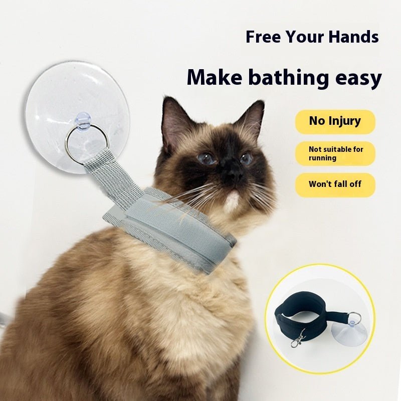 Cat Bath Holder - Anti-Scratch Nylon Bathing Restraint for Cats & Small Dogs - SqueakyPet