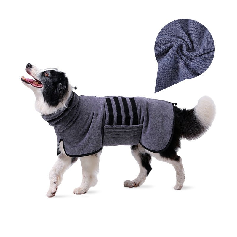 Cozy Adjustable Pet Bathrobe - Absorbent Drying Towel for Dogs & Cats - SqueakyPet