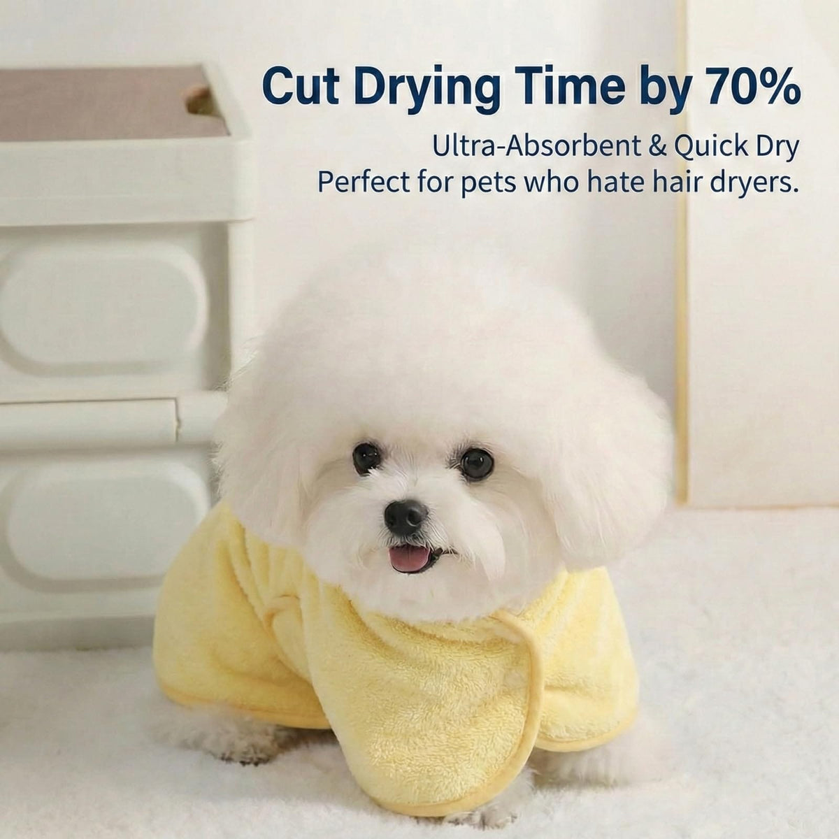 Cozy Hooded Pet Bathrobe – Fast-Drying Absorbent Towel Wrap for Dogs & Cats - SqueakyPet