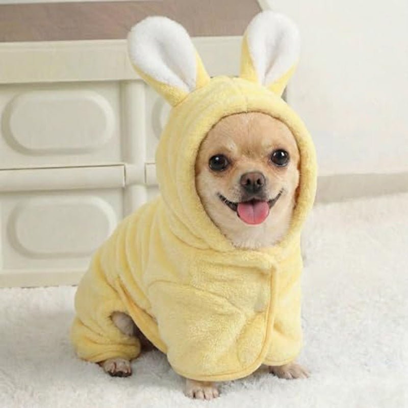 Cozy Hooded Pet Bathrobe – Fast-Drying Absorbent Towel Wrap for Dogs & Cats - SqueakyPet