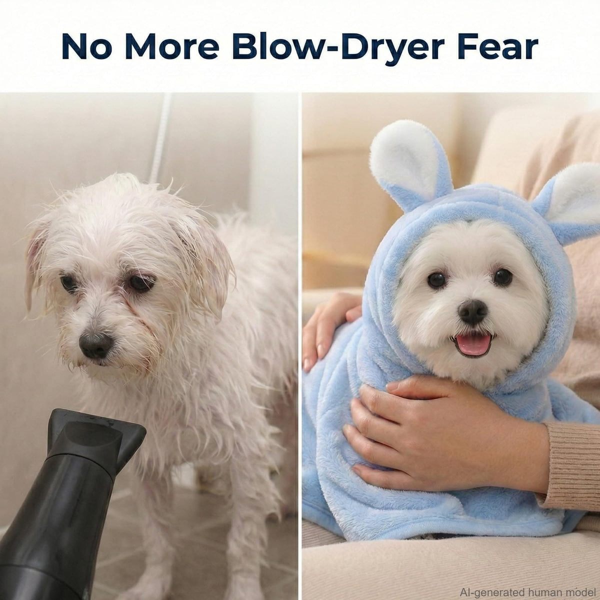 Cozy Hooded Pet Bathrobe – Fast-Drying Absorbent Towel Wrap for Dogs & Cats - SqueakyPet
