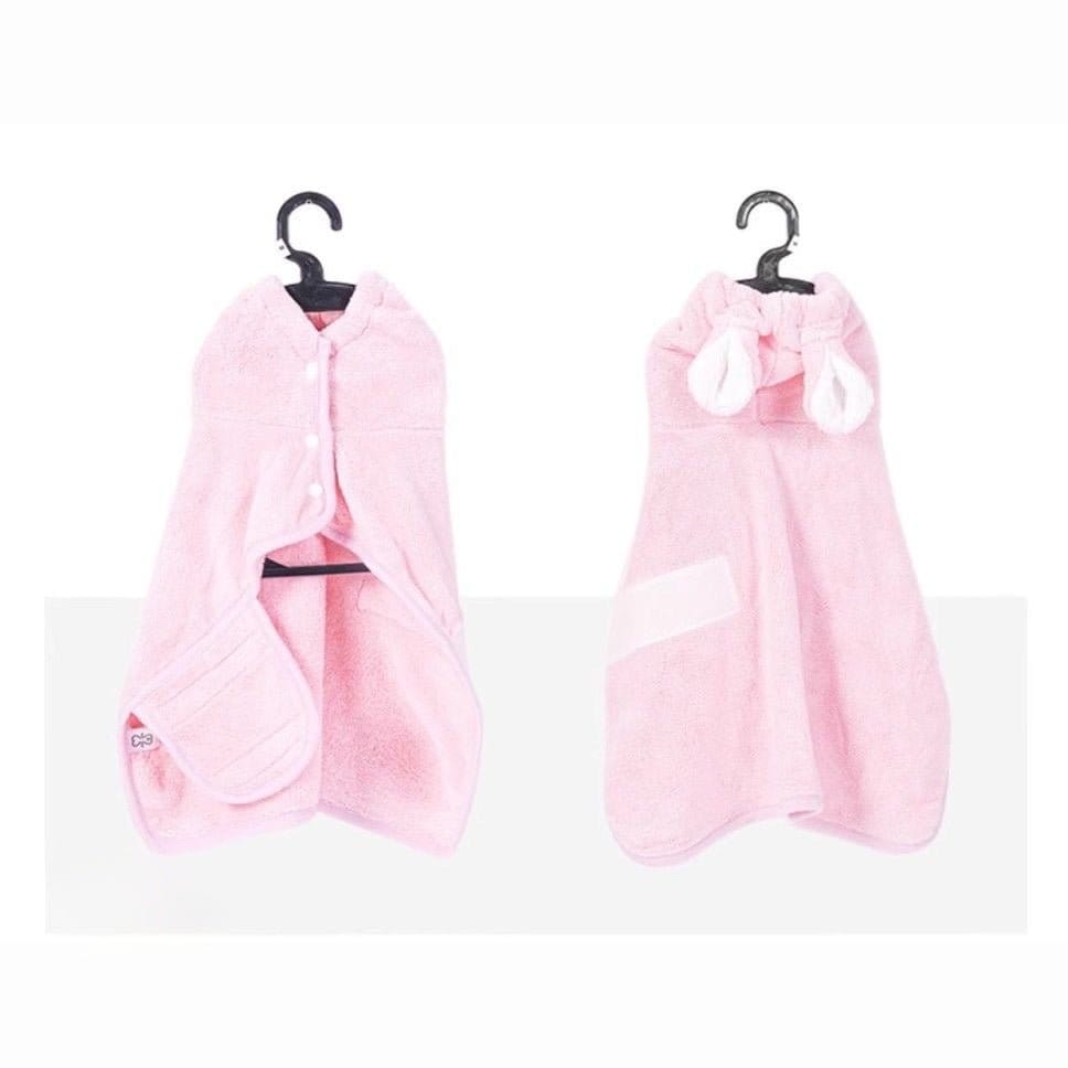 Cozy Hooded Pet Bathrobe – Fast-Drying Absorbent Towel Wrap for Dogs & Cats - SqueakyPet