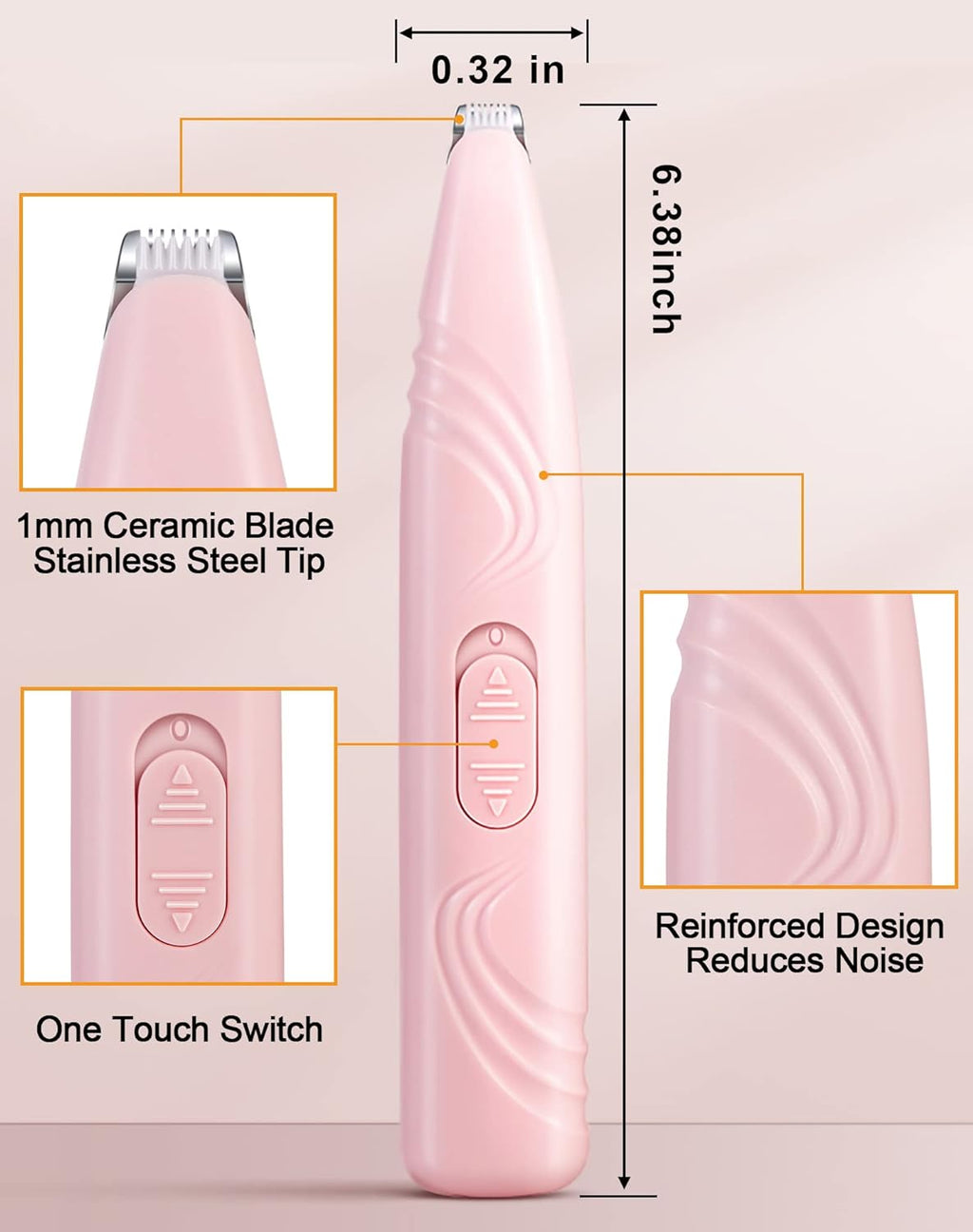 Dog Paw Trimmer For Grooming Cordless Electric Small Pet Grooming Clippers Hair Trimmer For Dogs Cats Low Noise For Trimming Pet's Hair Around Paws, Eyes Ears Face Rump - SqueakyPet