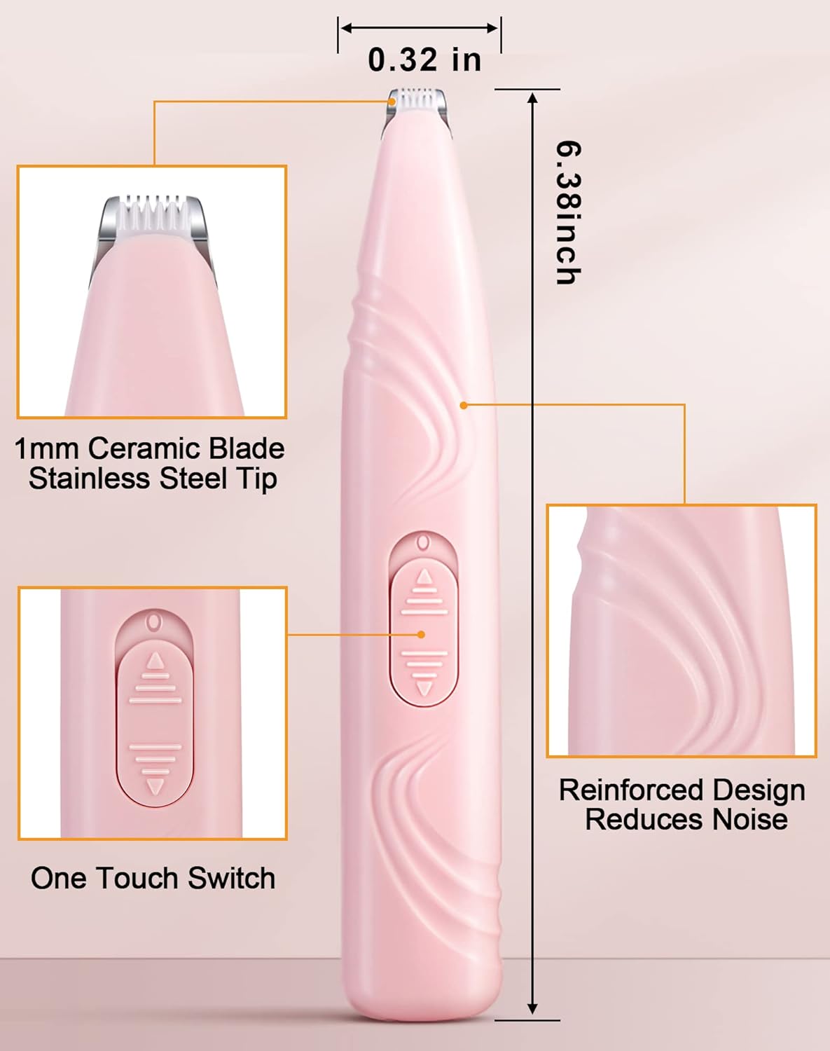 Dog Paw Trimmer For Grooming Cordless Electric Small Pet Grooming Clippers Hair Trimmer For Dogs Cats Low Noise For Trimming Pet's Hair Around Paws, Eyes Ears Face Rump - SqueakyPet