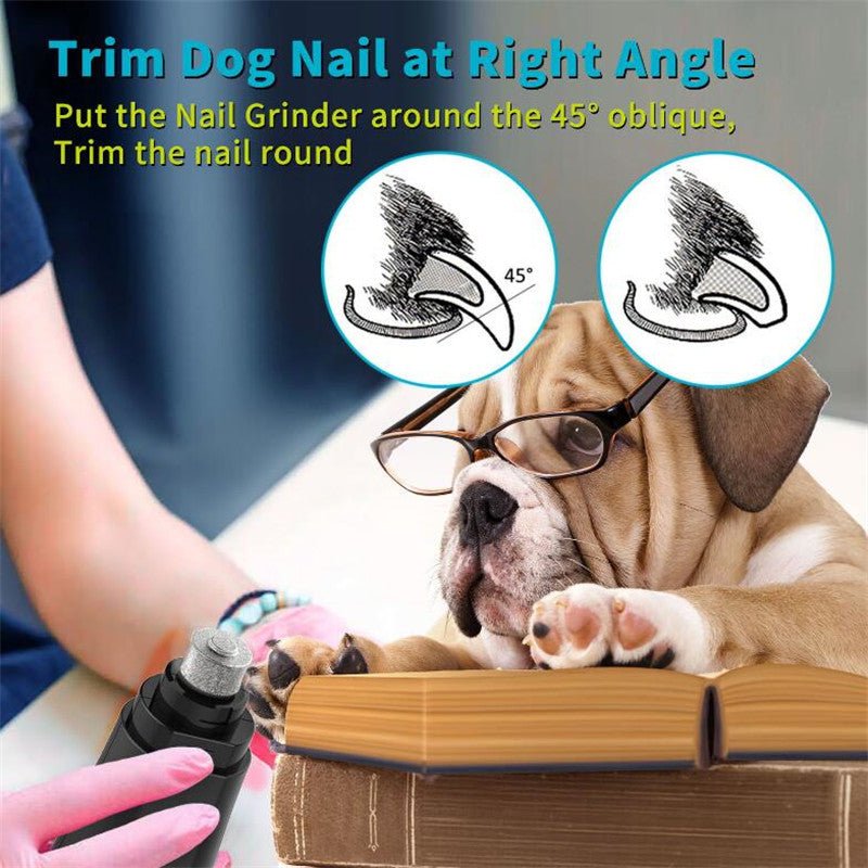 Electric Pet Nail Grinder – Quiet USB Rechargeable Manicure Tool for Dogs & Cats - SqueakyPet