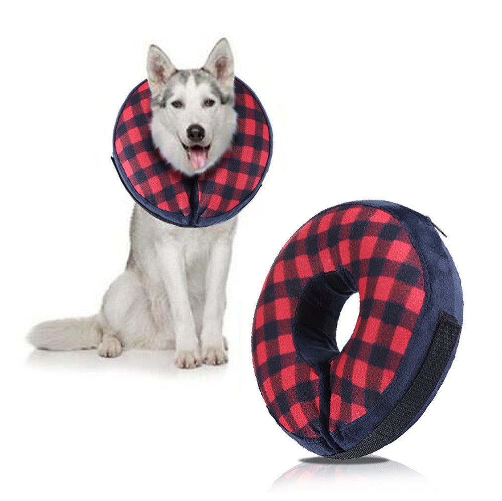 Inflatable Pet Protective Collar – Soft Recovery Cone for Dogs & Cats - SqueakyPet