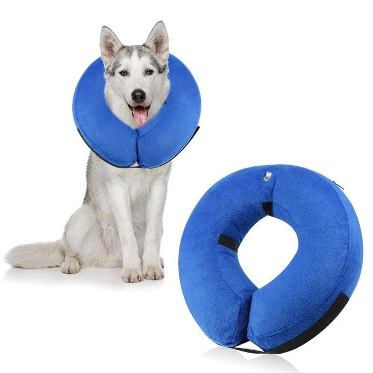 Inflatable Pet Protective Collar – Soft Recovery Cone for Dogs & Cats - SqueakyPet