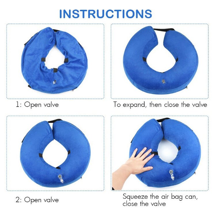 Inflatable Pet Protective Collar – Soft Recovery Cone for Dogs & Cats - SqueakyPet