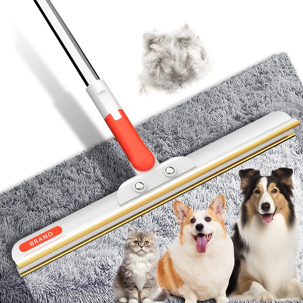 Long-Handled Pet Hair Removal Brush - Cat & Dog Grooming Tool - SqueakyPet