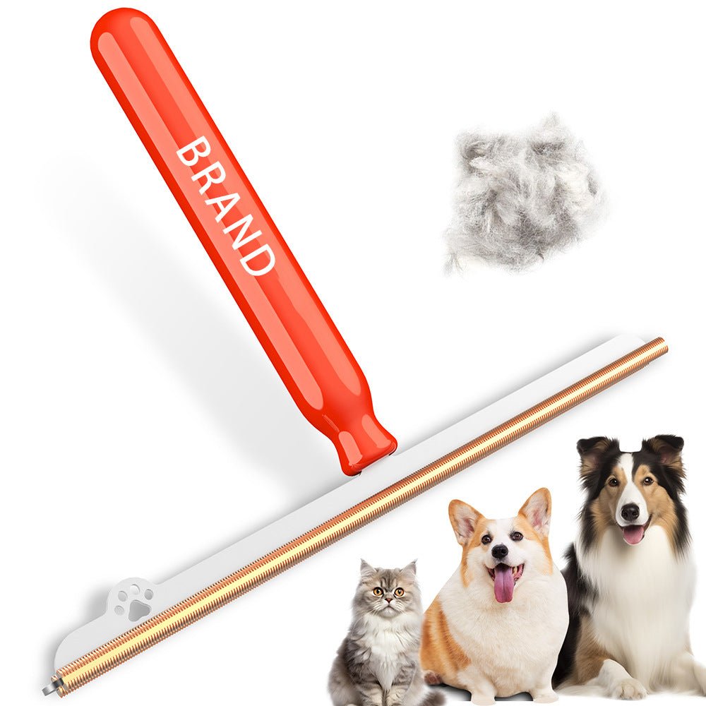 Long-Handled Pet Hair Removal Brush - Cat & Dog Grooming Tool - SqueakyPet