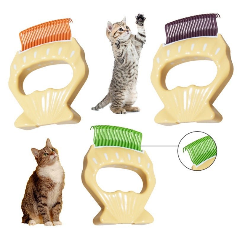 Shell-Shaped Pet Hair Remover Comb – Massage Deshedding Brush for Dogs & Cats - SqueakyPet