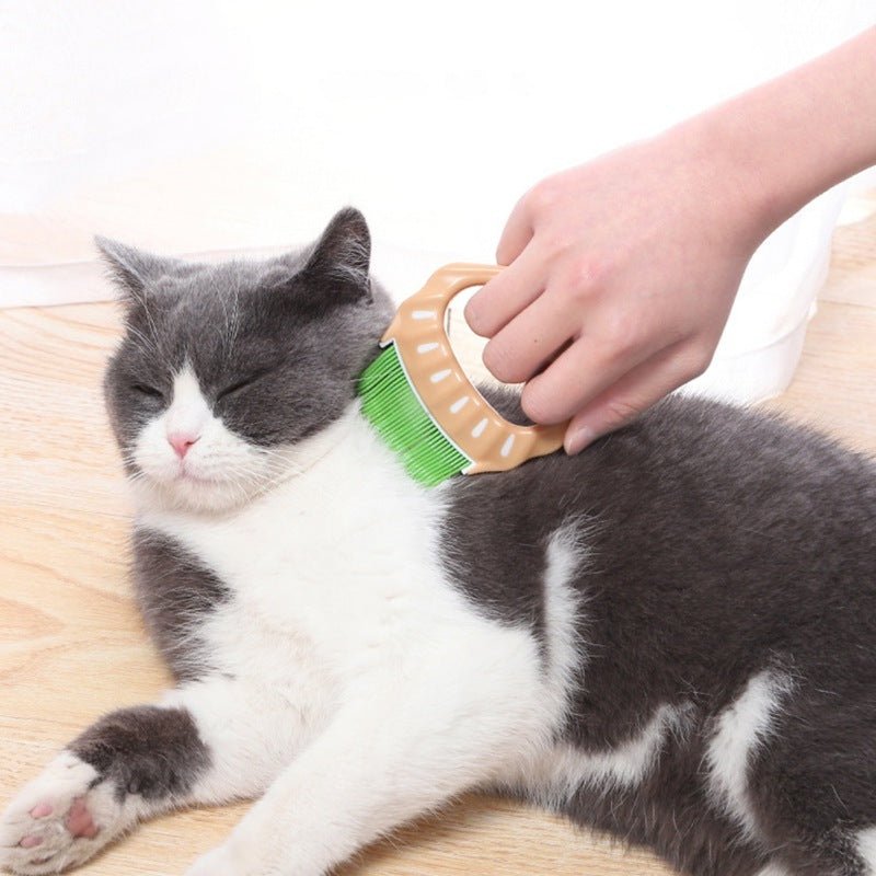 Shell-Shaped Pet Hair Remover Comb – Massage Deshedding Brush for Dogs & Cats - SqueakyPet
