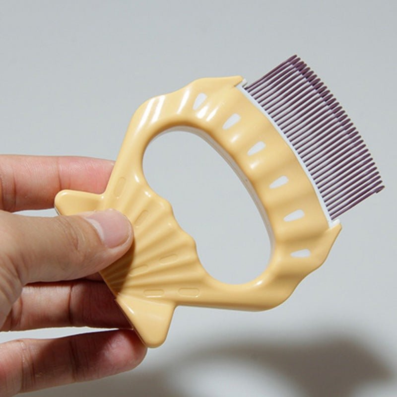 Shell-Shaped Pet Hair Remover Comb – Massage Deshedding Brush for Dogs & Cats - SqueakyPet