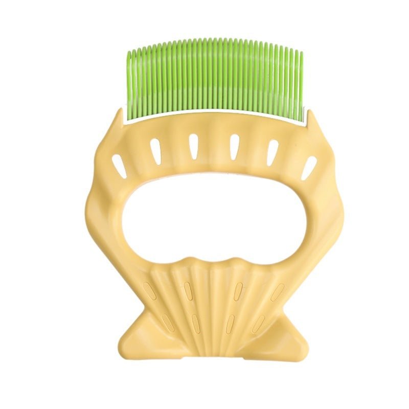 Shell-Shaped Pet Hair Remover Comb – Massage Deshedding Brush for Dogs & Cats - SqueakyPet