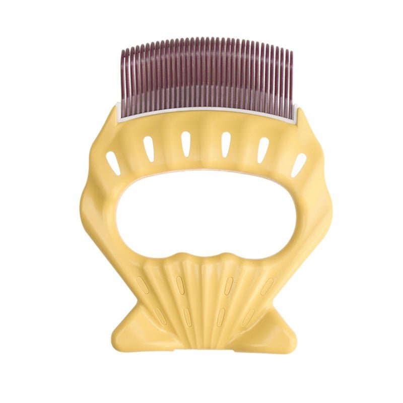 Shell-Shaped Pet Hair Remover Comb – Massage Deshedding Brush for Dogs & Cats - SqueakyPet