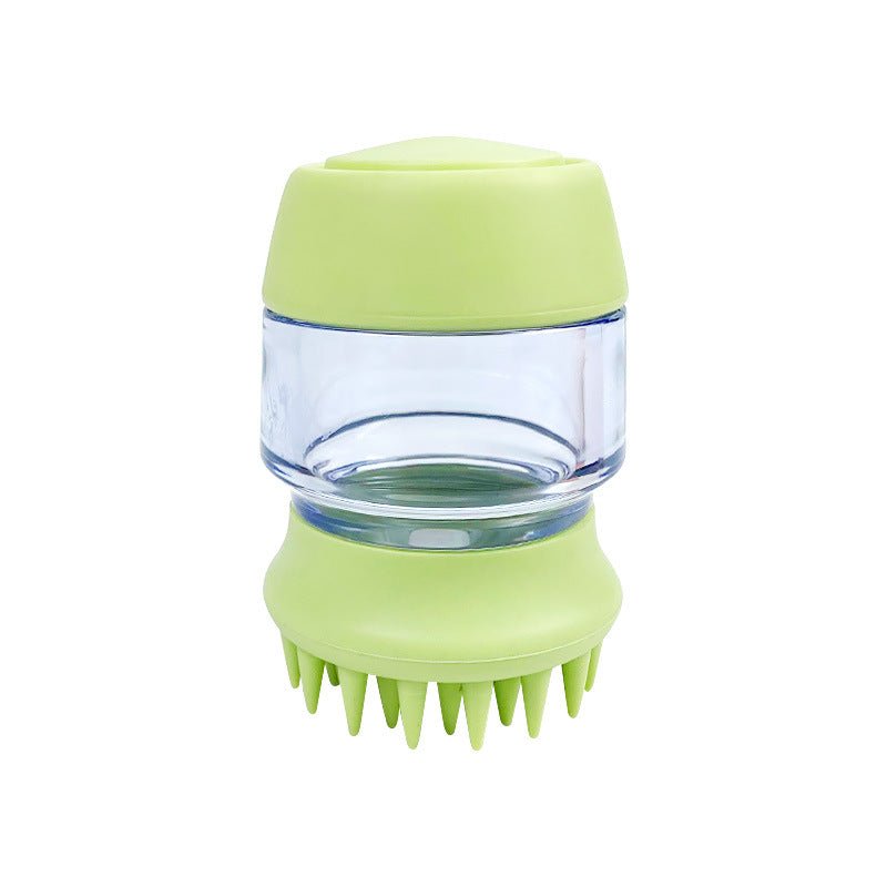 Silicone Pet Bath Brush with Shampoo Dispenser - Double-Sided Massage Brush for Cats & Dogs - SqueakyPet