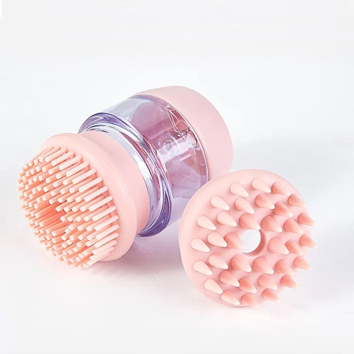 Silicone Pet Bath Brush with Shampoo Dispenser - Double-Sided Massage Brush for Cats & Dogs - SqueakyPet