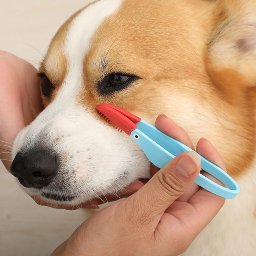 Soft Silicone Pet Tear Stain Remover Brush - Cat & Dog Eye Cleaning Comb - SqueakyPet