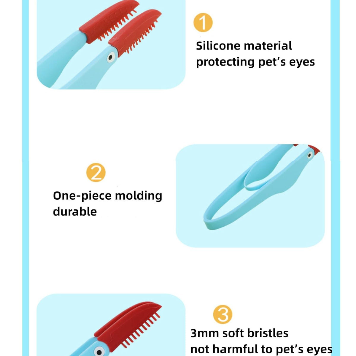 Soft Silicone Pet Tear Stain Remover Brush - Cat & Dog Eye Cleaning Comb - SqueakyPet
