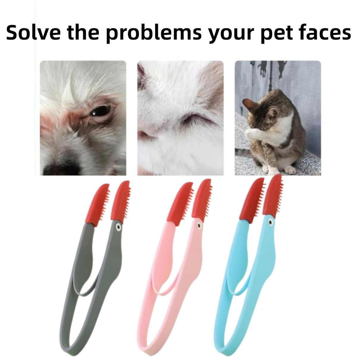 Soft Silicone Pet Tear Stain Remover Brush - Cat & Dog Eye Cleaning Comb - SqueakyPet