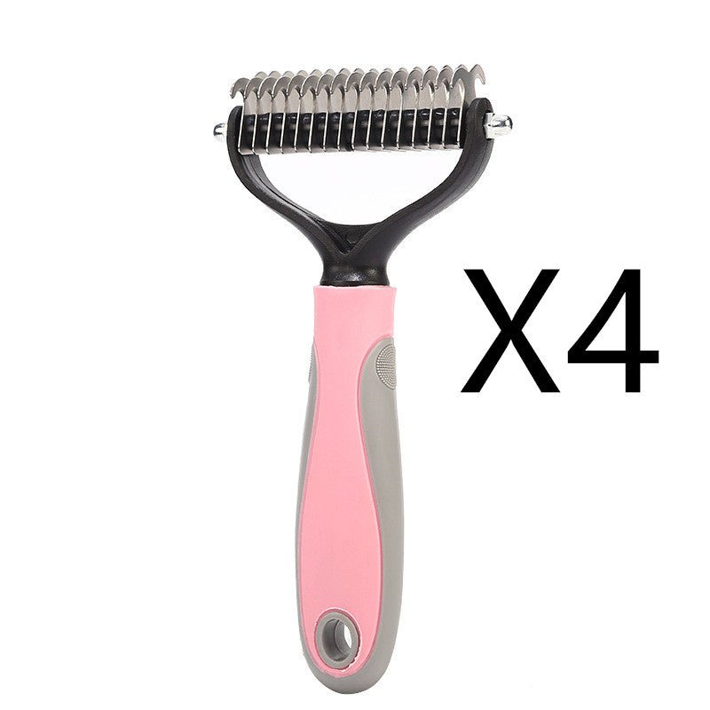 Stainless Double-sided Pet Brush Hair Removal Comb Grooming Dematting Dog Grooming Shedding Tools - SqueakyPet