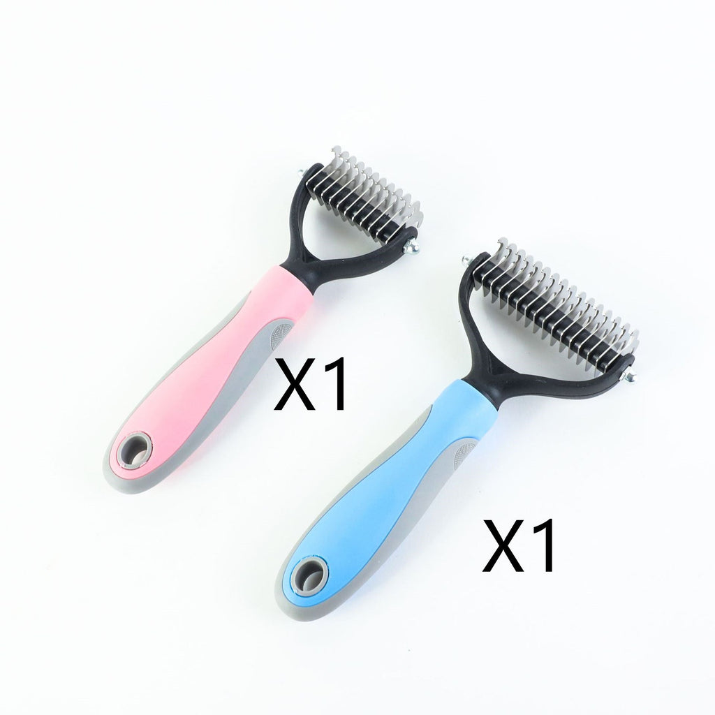 Stainless Double-sided Pet Brush Hair Removal Comb Grooming Dematting Dog Grooming Shedding Tools - SqueakyPet